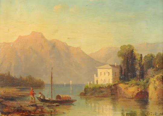Alpine Lake with Villa