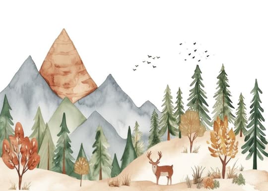 Mountain Deer Landscape