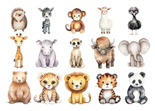 Cute Safari Animals Collection