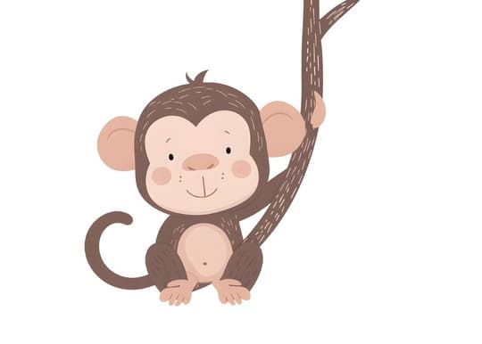 Playful Hanging Monkey