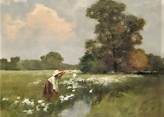 Woman in the Wildflower Field