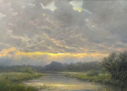 Golden Hour Over the Marshlands