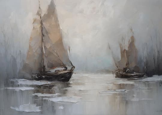 Sailboats in Mist