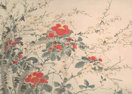 Red Blossoms & Wild Berries