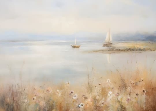 Sailboats at Peaceful Shore