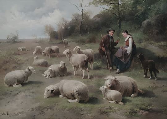Shepherds with Flock