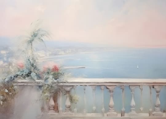 Mediterranean Terrace at Sunrise