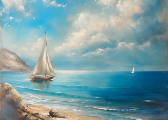 Sailboats in Coastal Waters