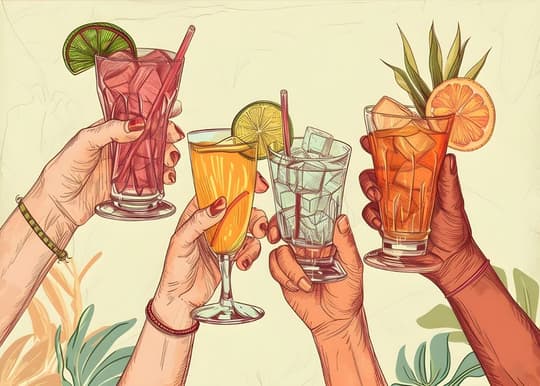 Tropical Cocktails Toast