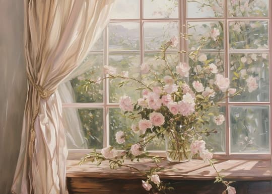 Garden Window with Roses