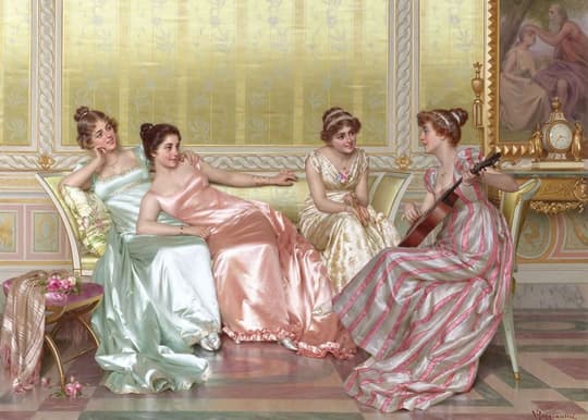 Four Muses in a Gilded Interior
