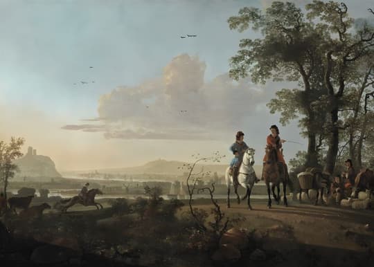 Classical Landscape with Riders
