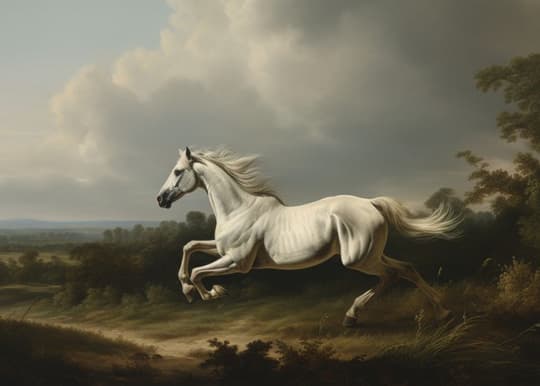 White Horse in Motion