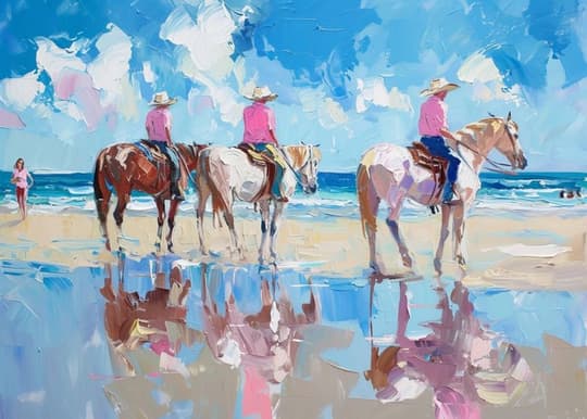 Beach Riders at Sunset