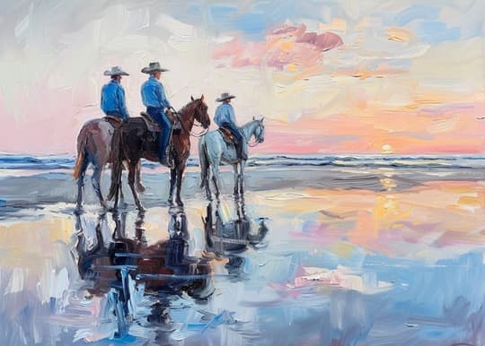 Cowboys at Sunset Beach