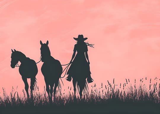 Desert Cowgirl Silhouette