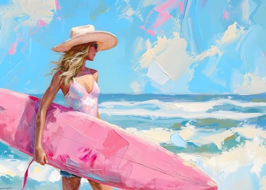 Surfer Girl in Pink