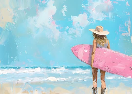Surfer Girl at the Beach