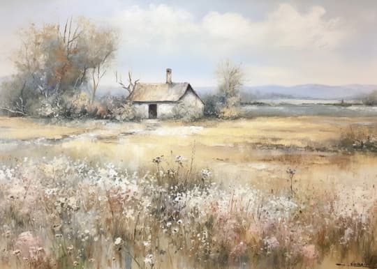 Cottage in Wildflower Meadow