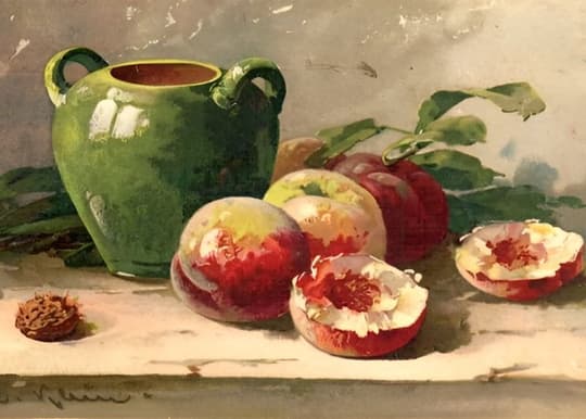 Green Vessel with Pomegranates
