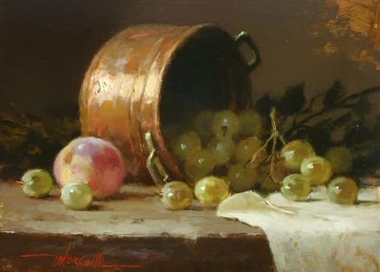 Spilled Grapes & Copper Vessel