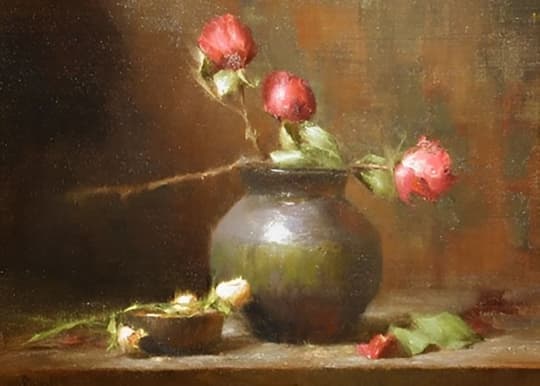 Roses in a Stone Vessel