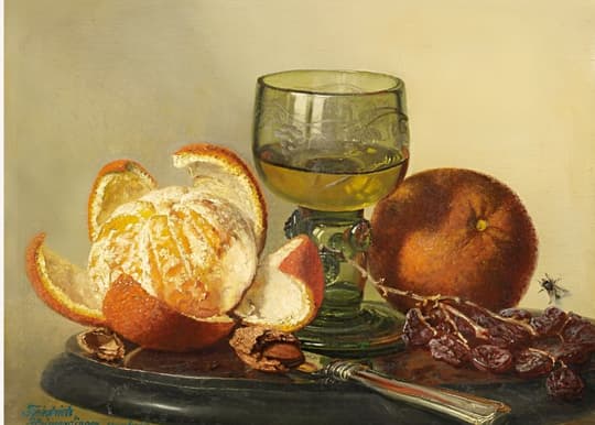 Still Life with Citrus and Glass