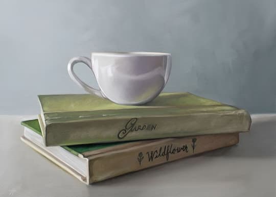 Cup on Garden Books