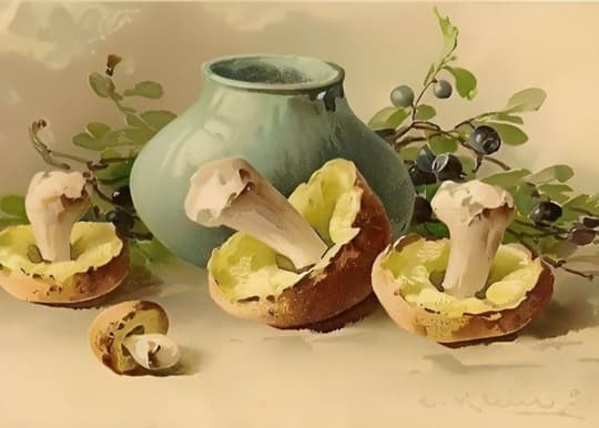 Mushrooms & Berries with Sage Vessel