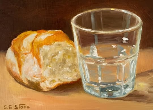 Bread & Water Still Life