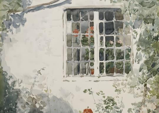 Garden Window with Climbing Vines