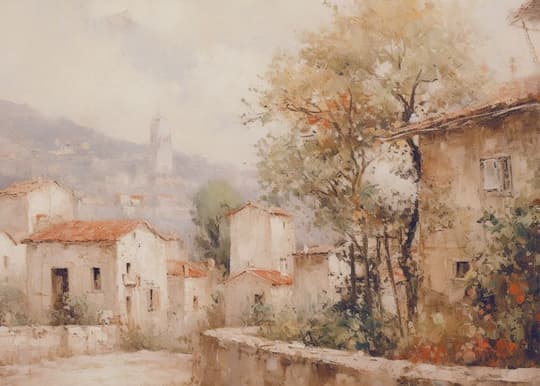 Italian Village Landscape