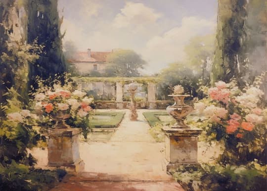 Formal Garden with Roses