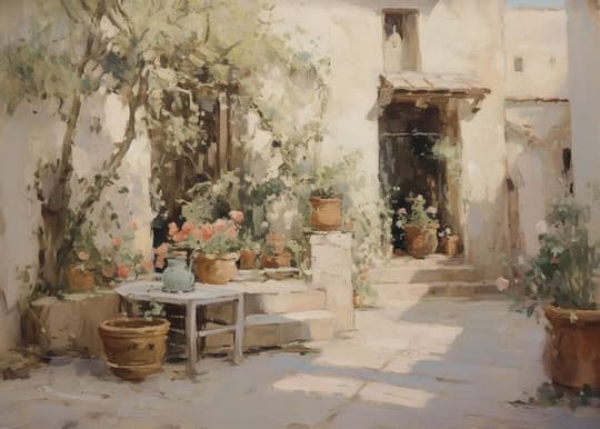 Mediterranean Courtyard Garden