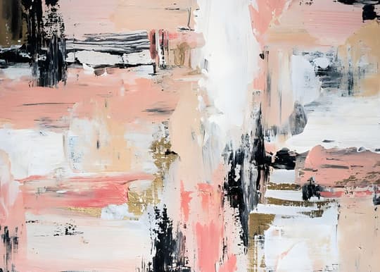 Blush & Gold Abstract Composition