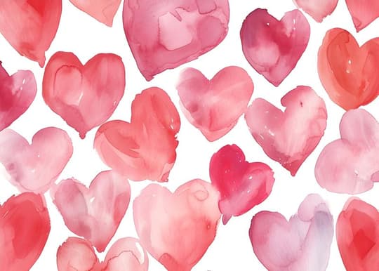 Watercolor Hearts
