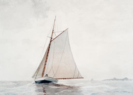 Classic Sailboat at Anchor
