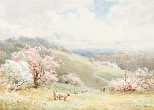 Spring Pastoral with Blossoms