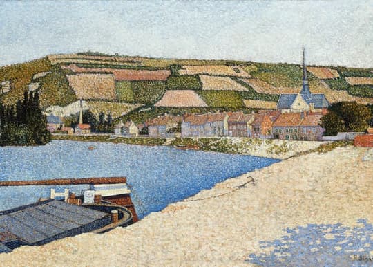 River Village with Moored Boats