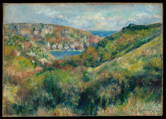 Hills around the Bay of Moulin Huet, Guernsey, by Auguste Renoir, 1883