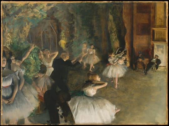 The Rehearsal of the Ballet Onstage, by Edgar Degas, ca. 1874