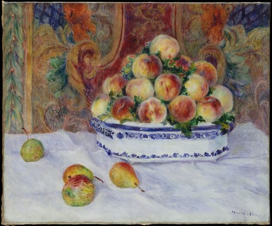 Still Life with Peaches, by Auguste Renoir, 1881