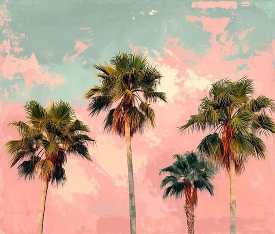 Tropical Palms at Sunset