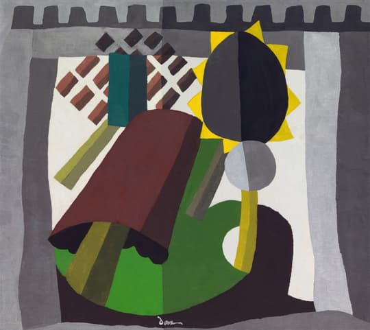 Abstract Geometric Castle Scene
