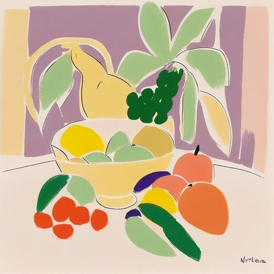 Vibrant Fruit & Flora Still Life
