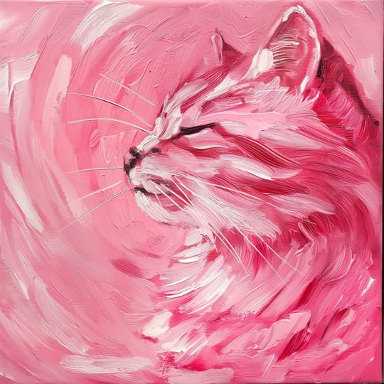 Pink Cat Portrait