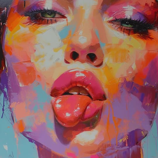 Colorful Lips Portrait