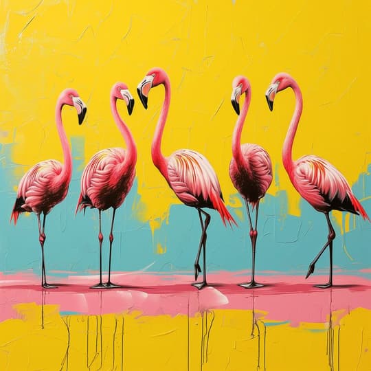 Five Flamingos