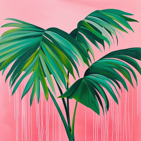 Palm Fronds on Pink