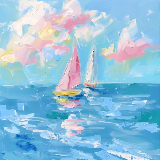 Sailboats on Breezy Waters